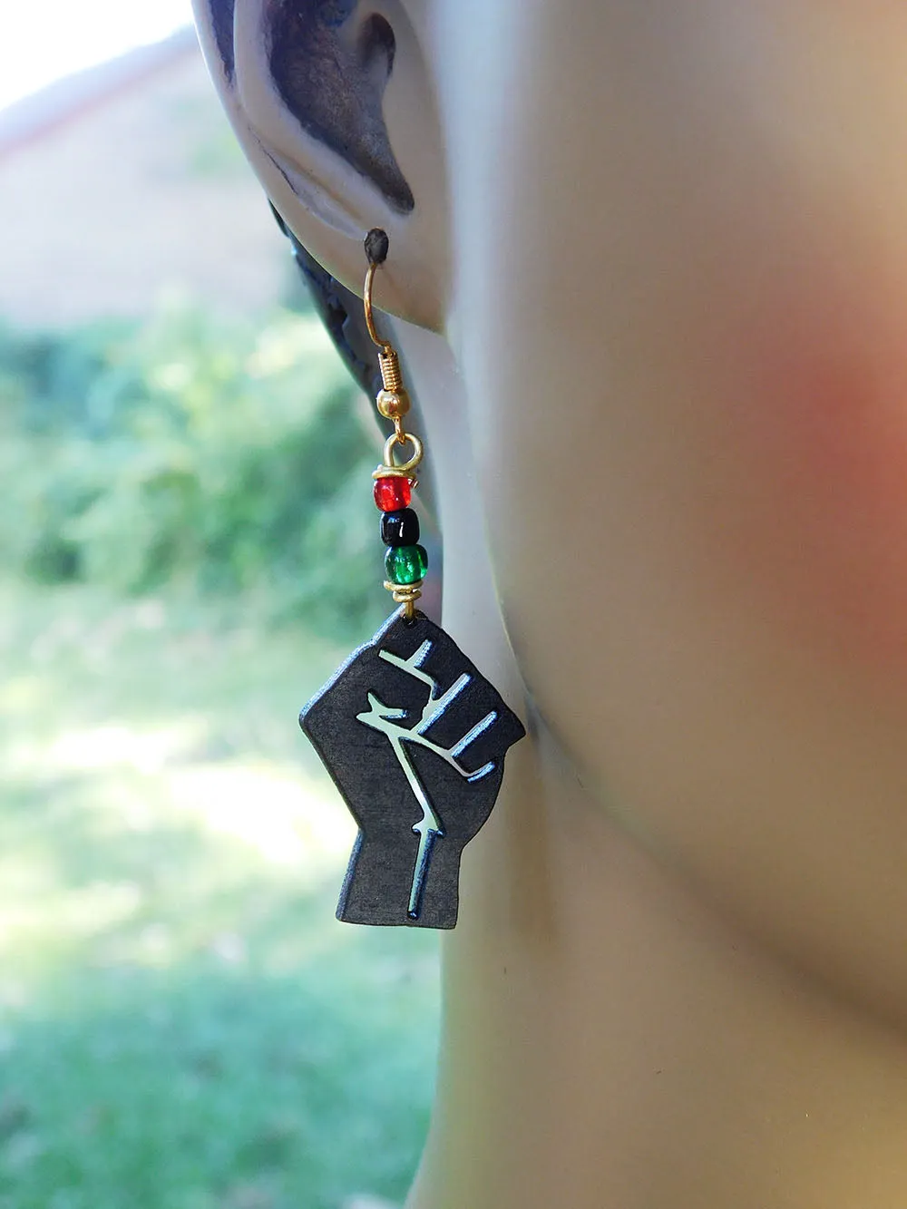 Fist Earrings Black RBG Pan African Jewelry Gift Ideas for Her Teen