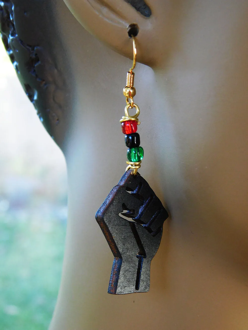 Fist Earrings Black RBG Pan African Jewelry Gift Ideas for Her Teen