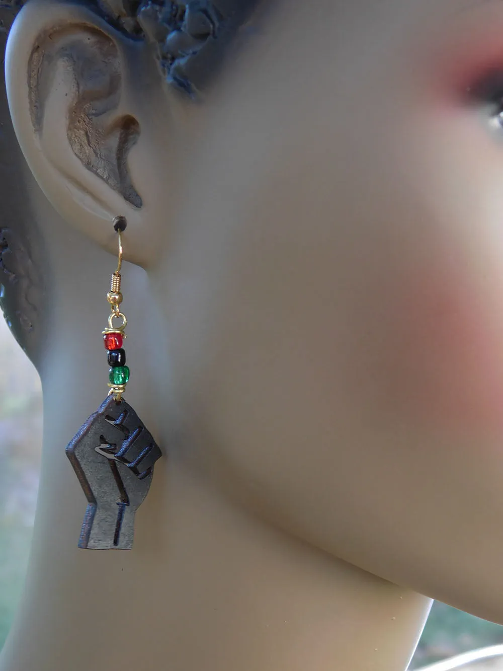 Fist Earrings Black RBG Pan African Jewelry Gift Ideas for Her Teen