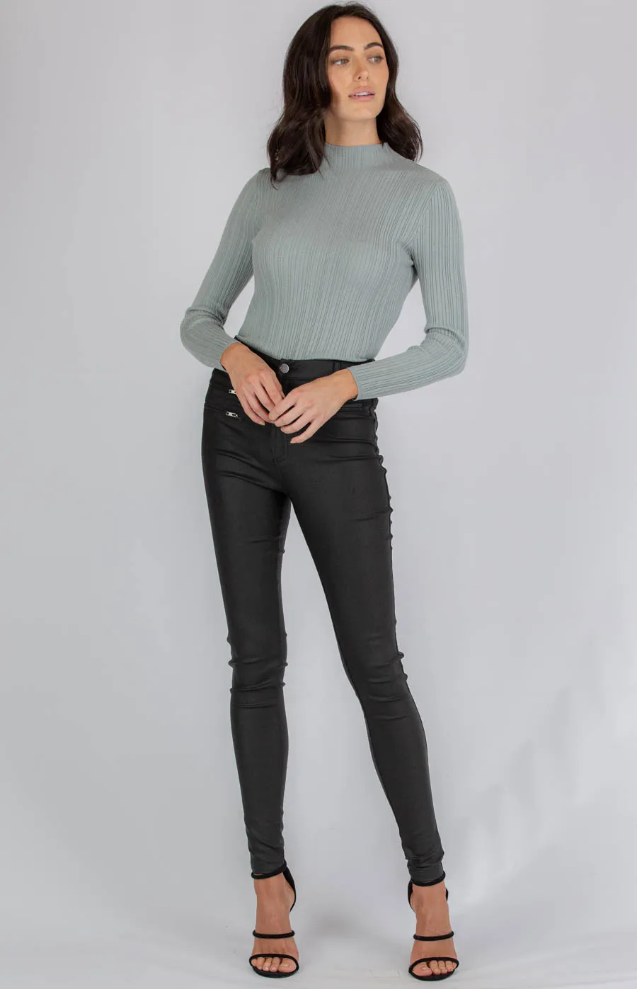 Fitted Textured Knit Top (SKN355)