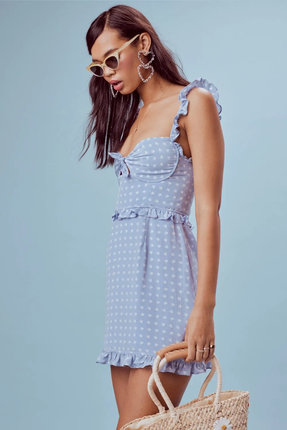 For Love and Lemons Sweetheart Tank Dress Periwinkle