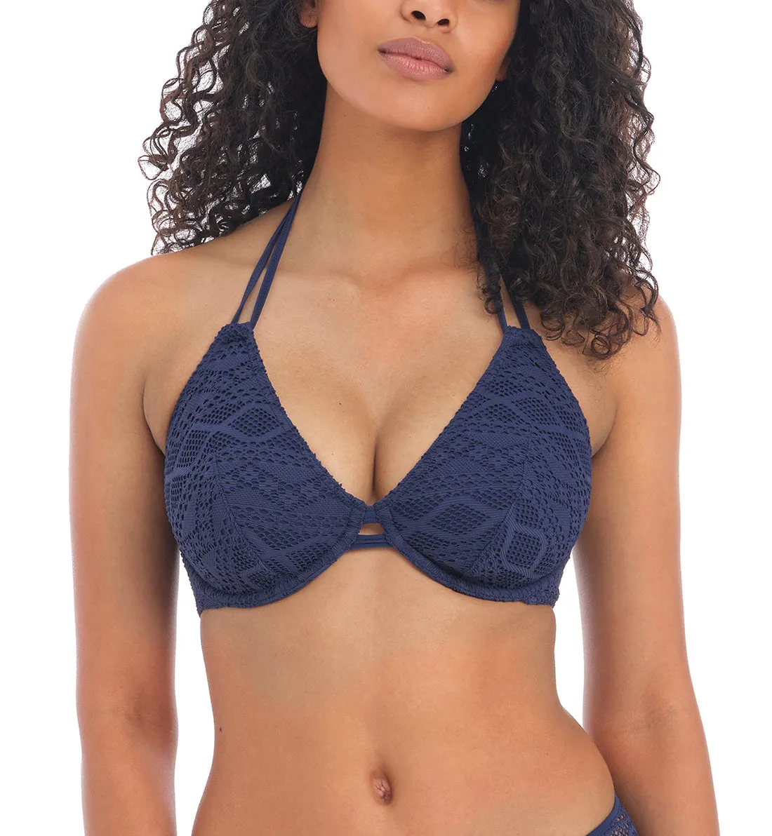 Freya Sundance Bandless Underwire Halter Bikini Top (3971) - Denim