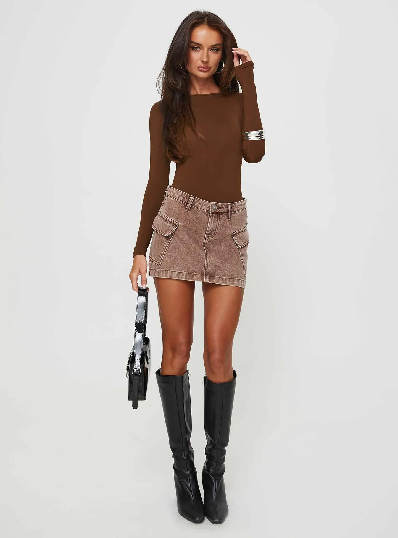 Gatewood Long Sleeve Bodysuit Brown