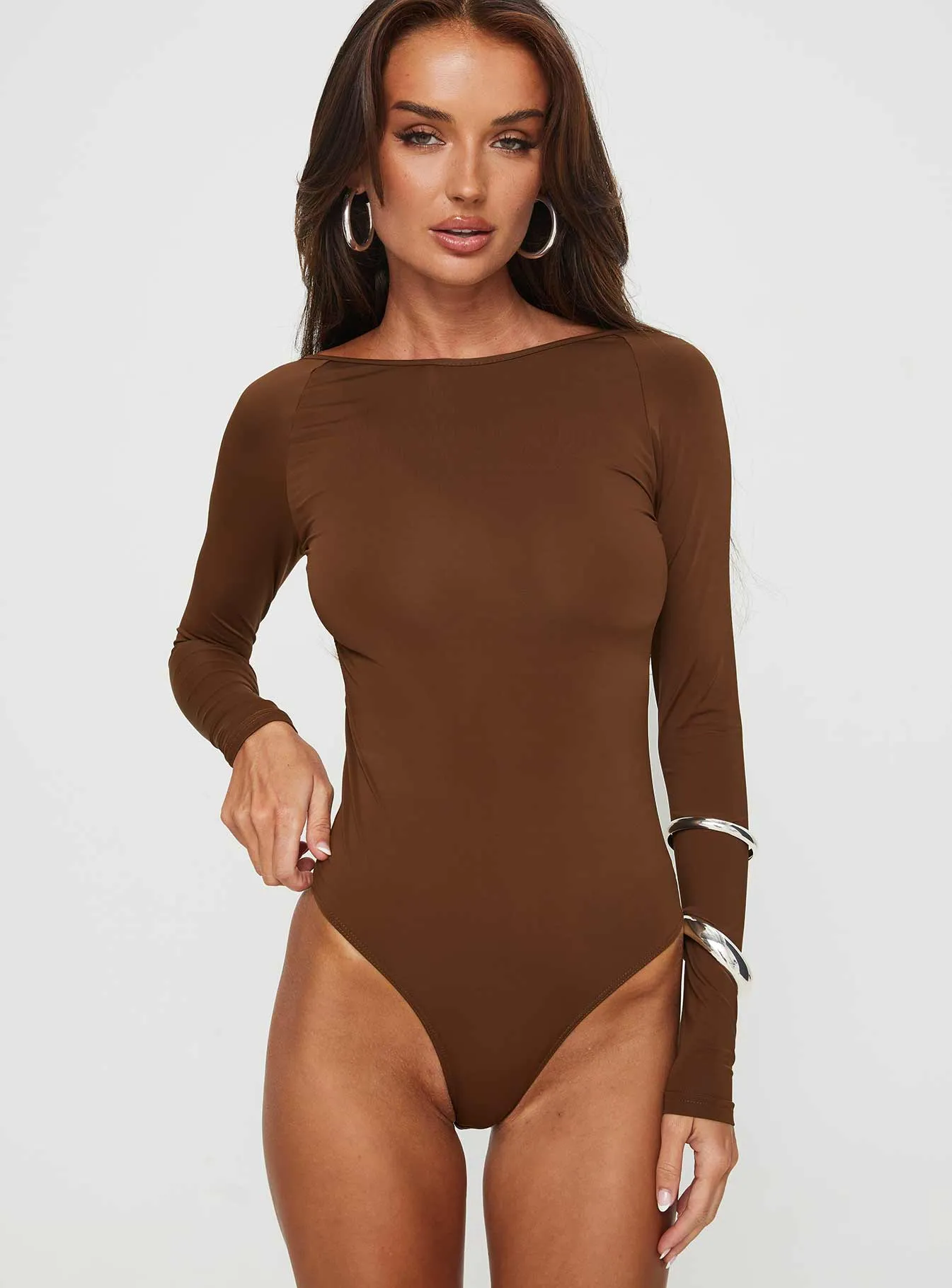 Gatewood Long Sleeve Bodysuit Brown