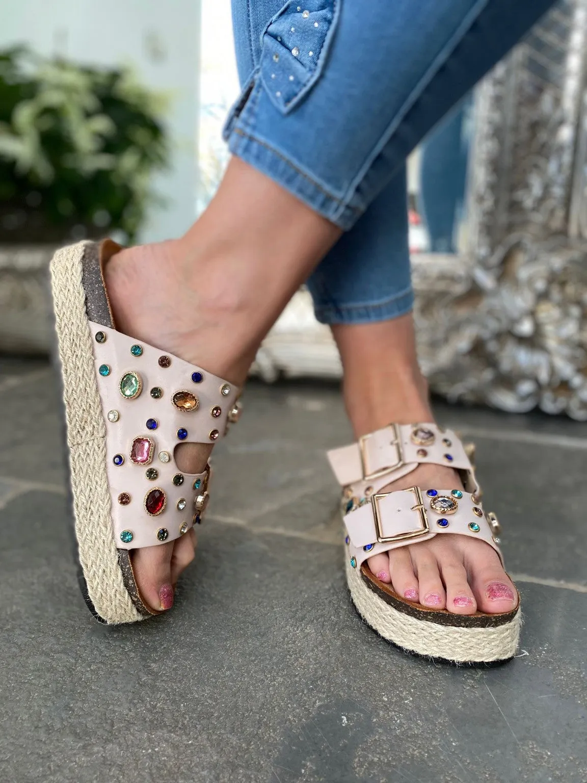 Gem Embellished Sandals