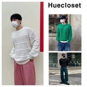 HUE  |Unisex Street Style Plain Oversized Sweaters