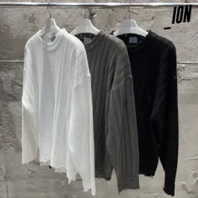 IONSEOUL  |Crew Neck Unisex Street Style Plain Oversized Sweaters