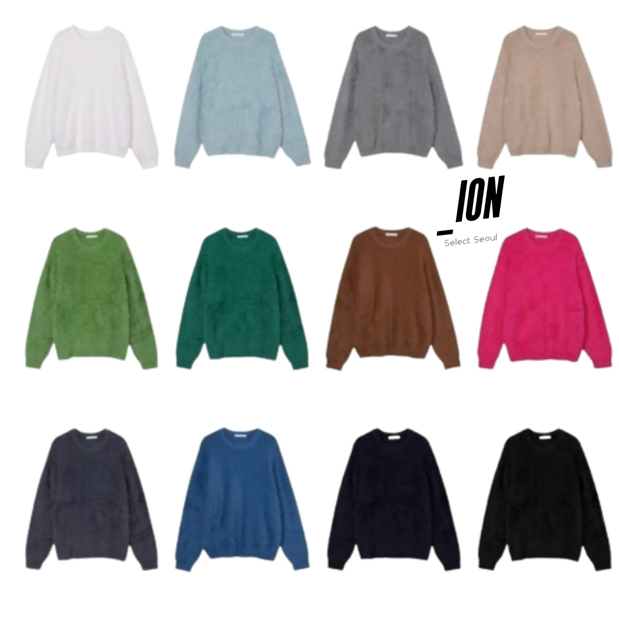 IONSEOUL  |Unisex Street Style Long Sleeves Plain Oversized Sweaters