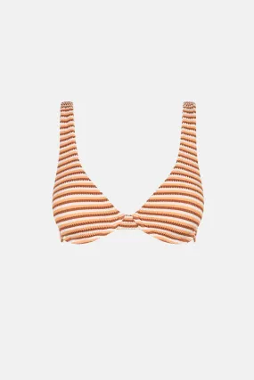 Isla Rib Stripe Underwire Top Caramel