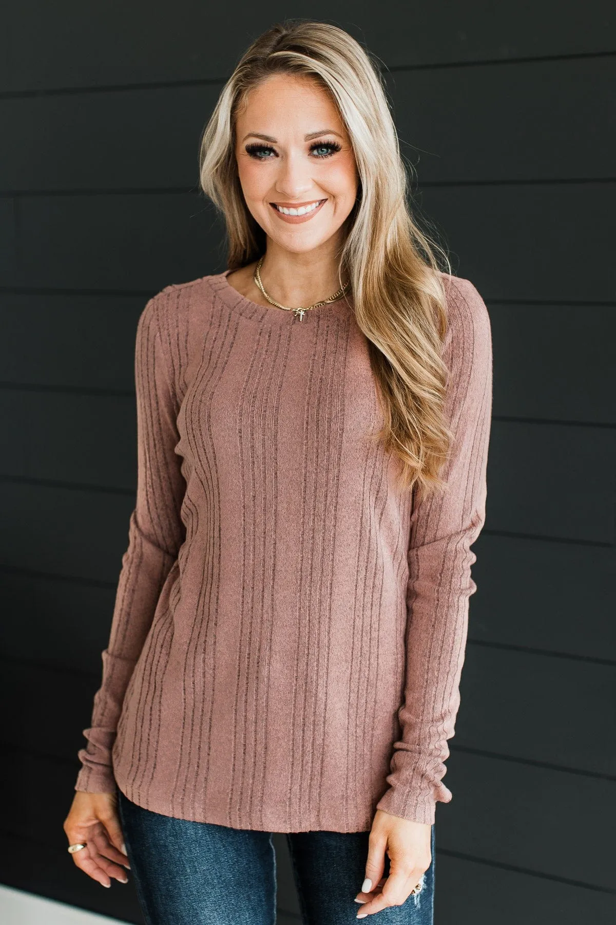 It's Been Lovely Knit Top- Dusty Rose