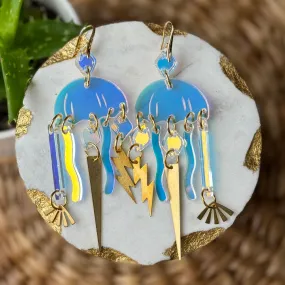 Jellyfish Earrings - Iridescent Acrylic Earrings