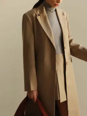 Long Blazer Coat - Taupe