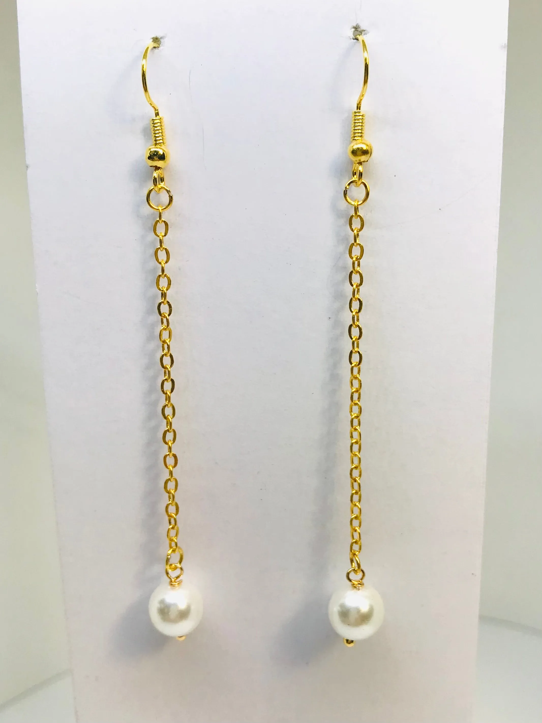 Long Dangle Fresh Water Pearl Earrings