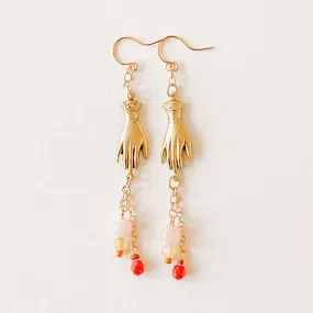 Long Hand Charm Earrings-WS