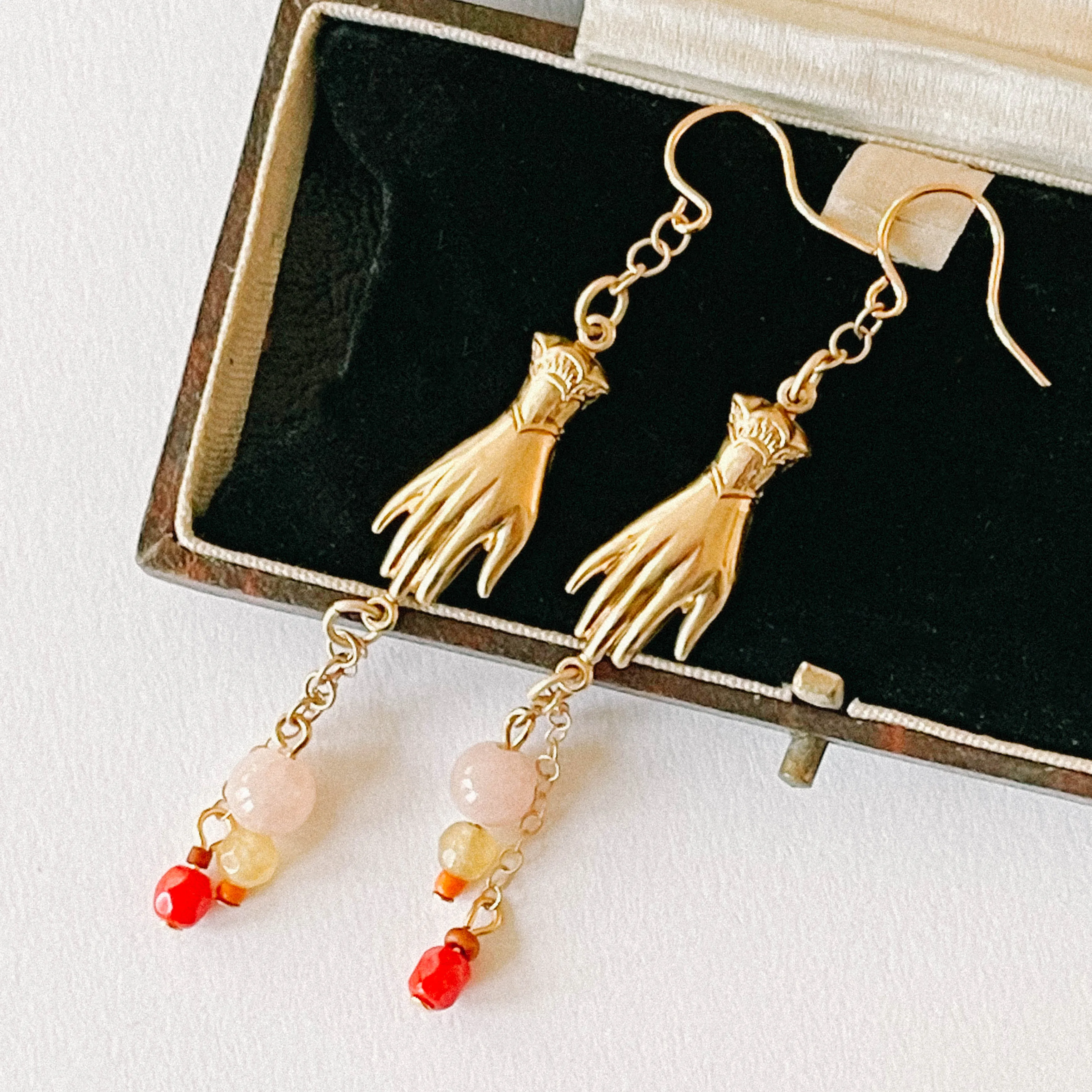 Long Hand Charm Earrings