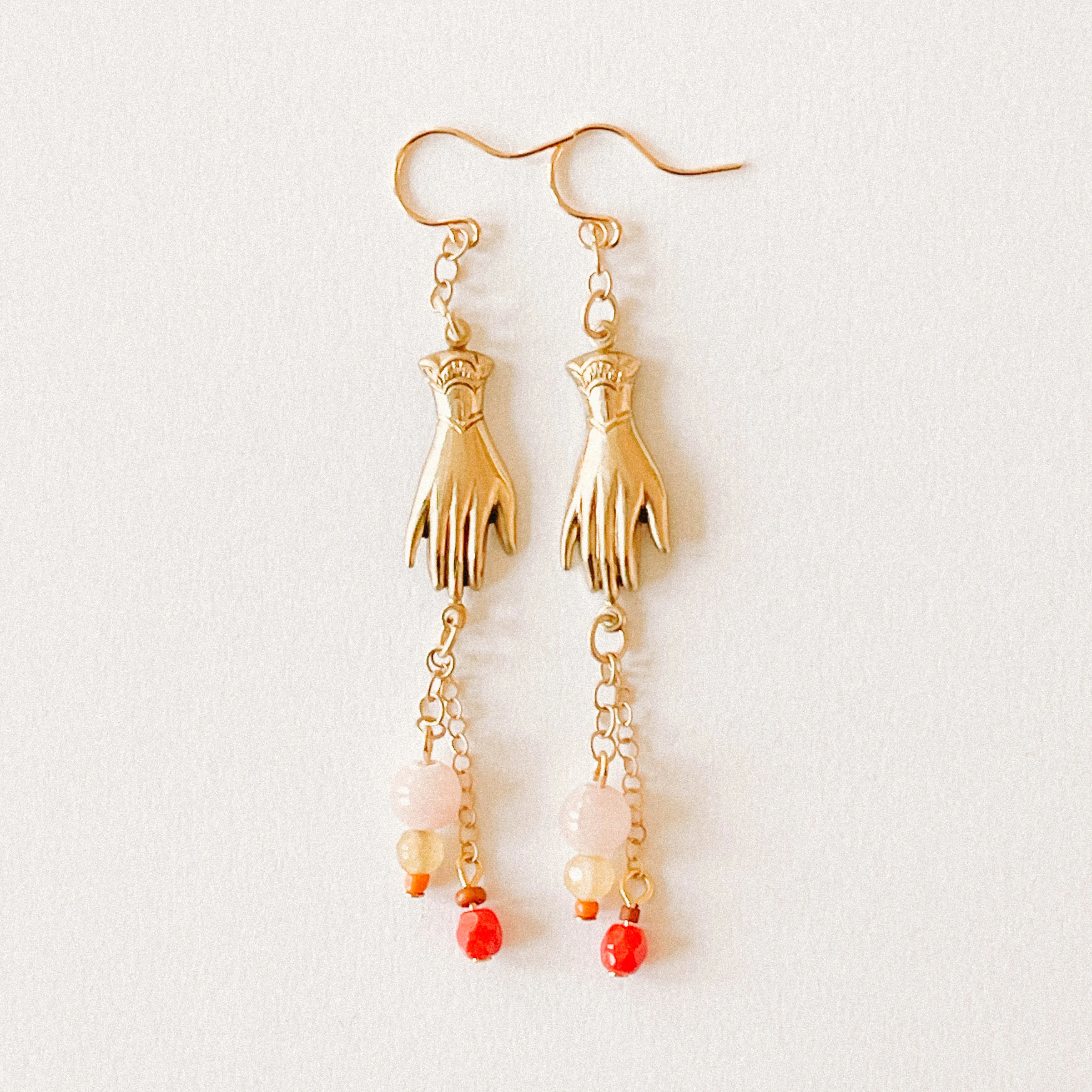 Long Hand Charm Earrings