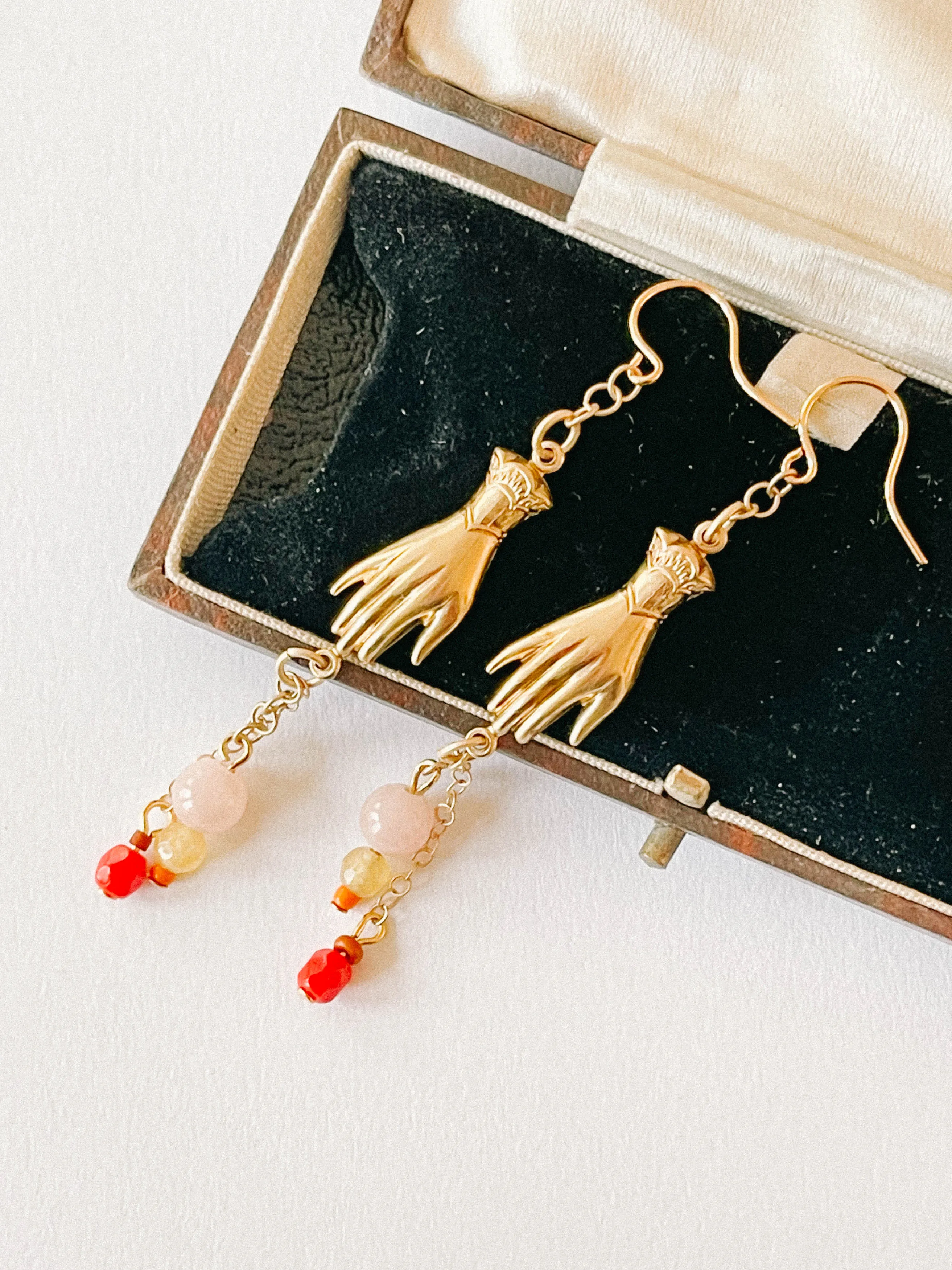 Long Hand Charm Earrings