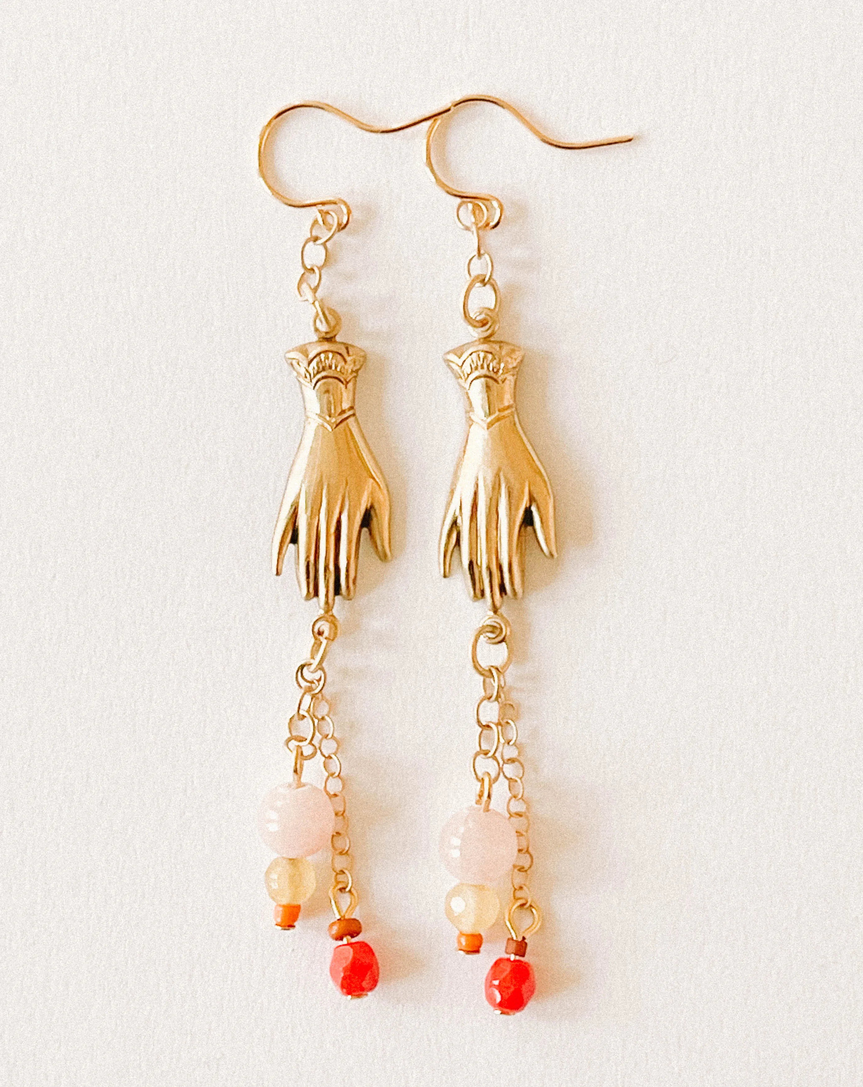 Long Hand Charm Earrings