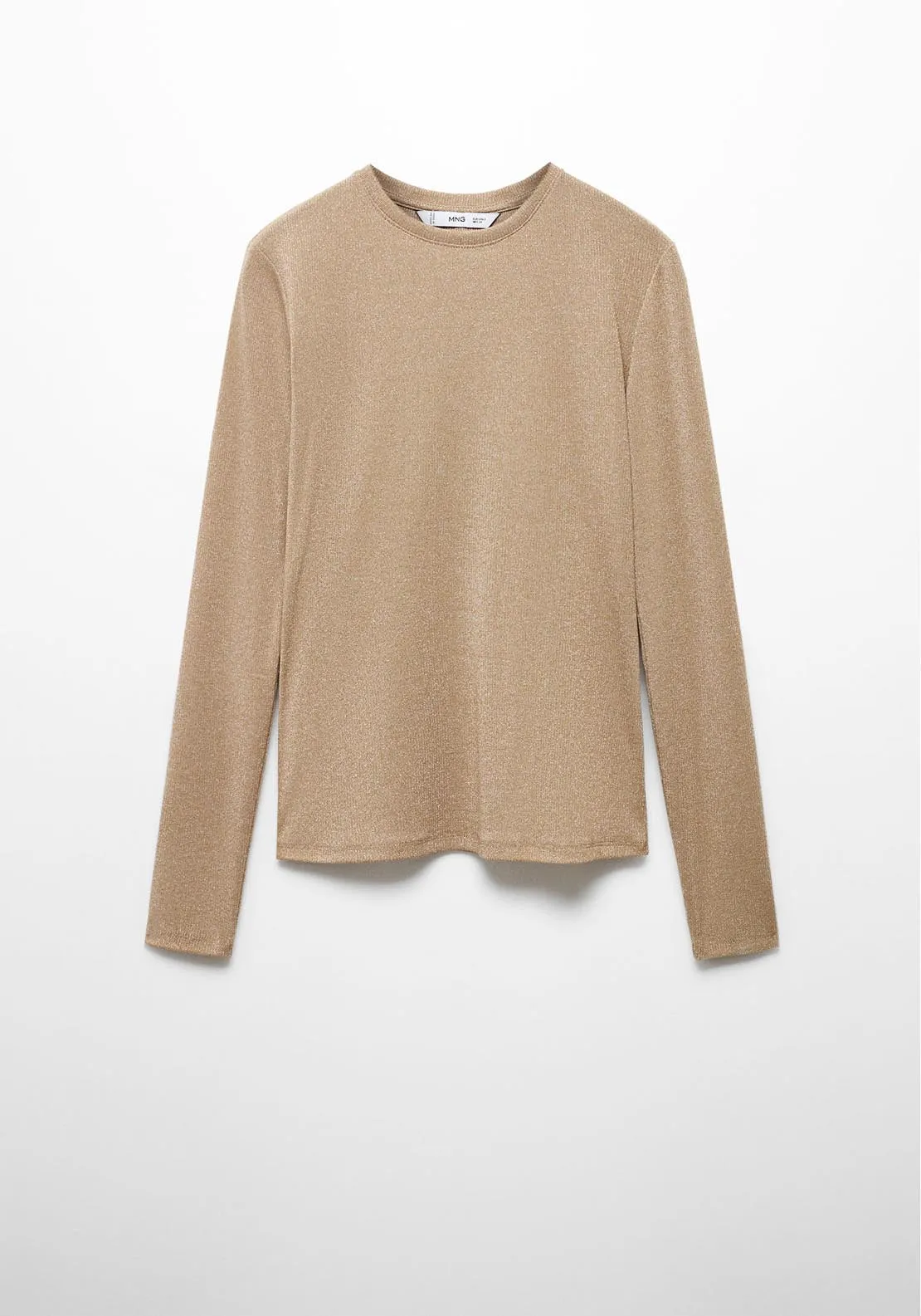 Long-sleeved lurex t-shirt