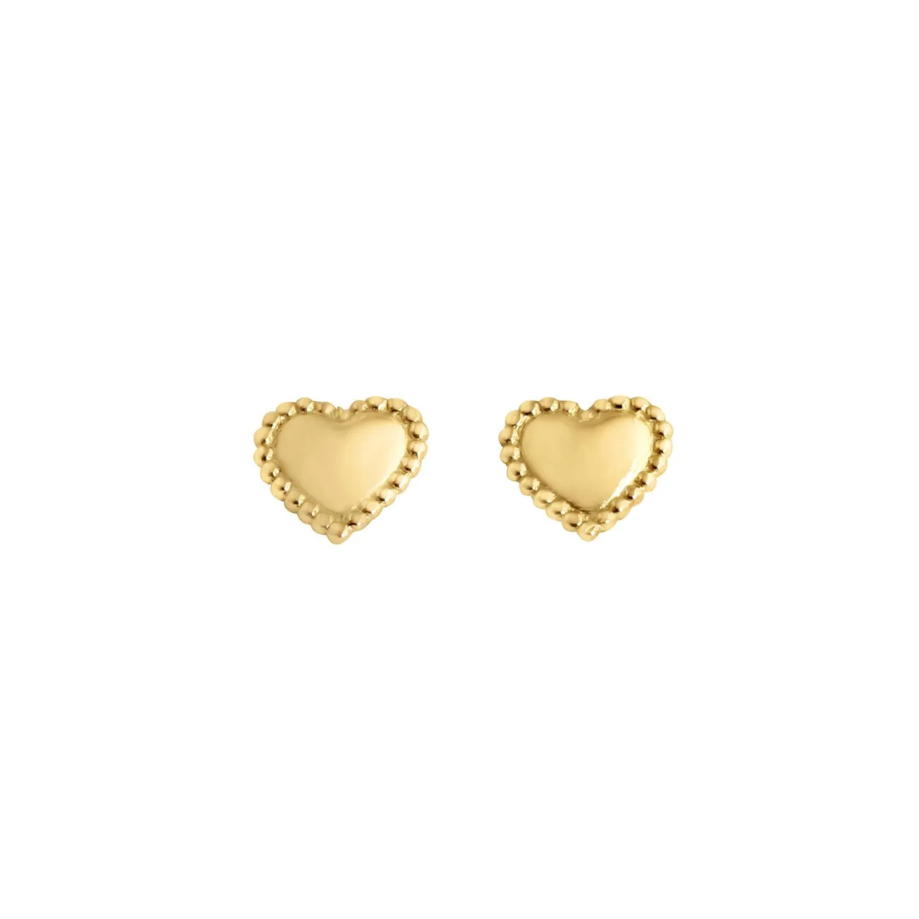 Lucky Heart earrings, Yellow Gold