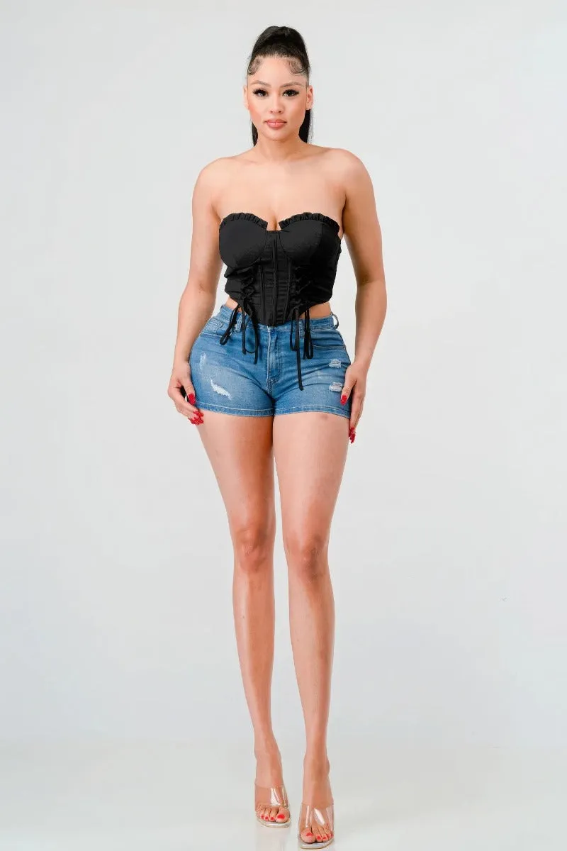 Luxe Sweetheart Drawstring Bustier