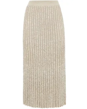 Marble Knit Paillette Midi Skirt