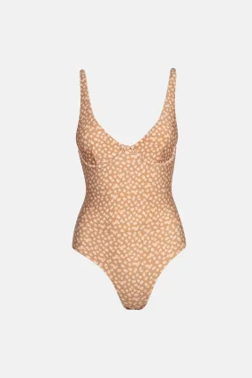 Marley Floral Underwire One Piece Caramel