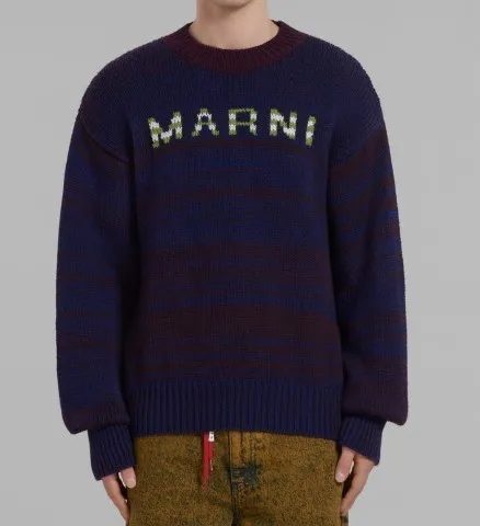 MARNI  |Wool Street Style Long Sleeves Logo Designers Sweaters