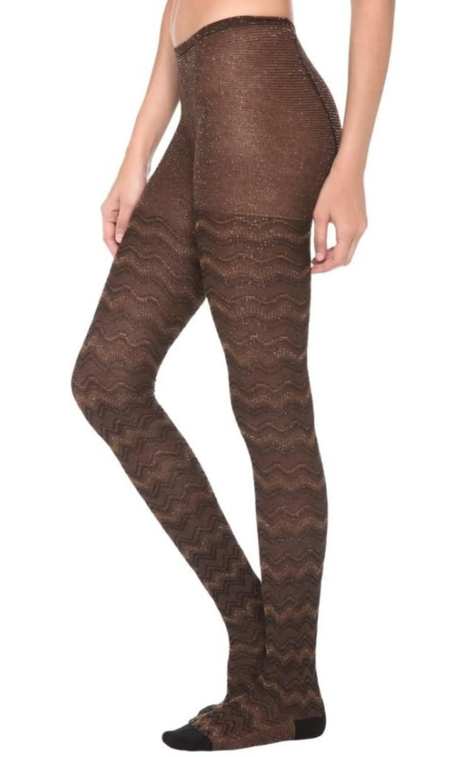 Metallic Shimmer Zigzag Tights