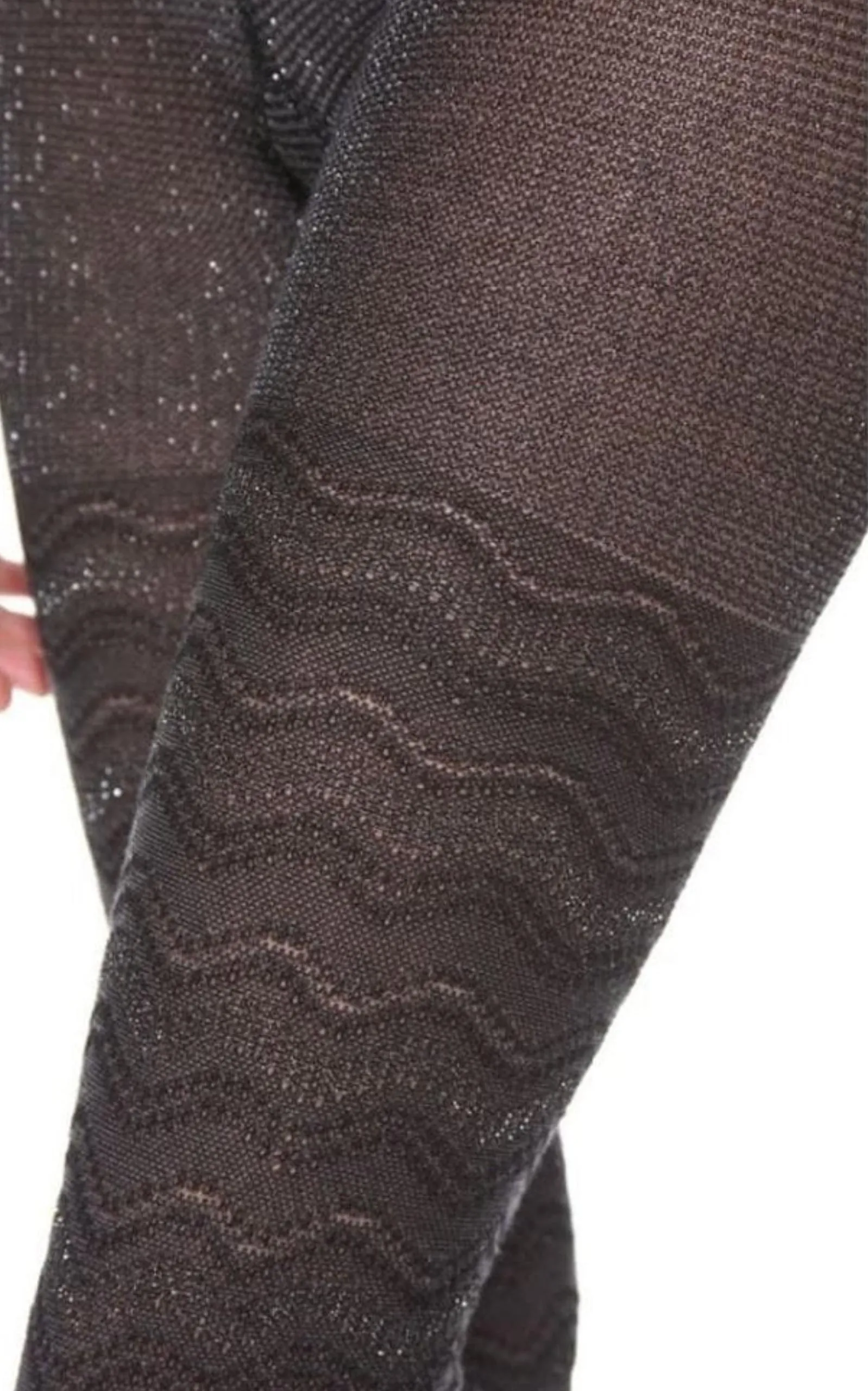 Metallic Shimmer Zigzag Tights