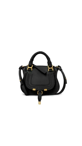 Mini Marcie Bag In Grained Leather - Black