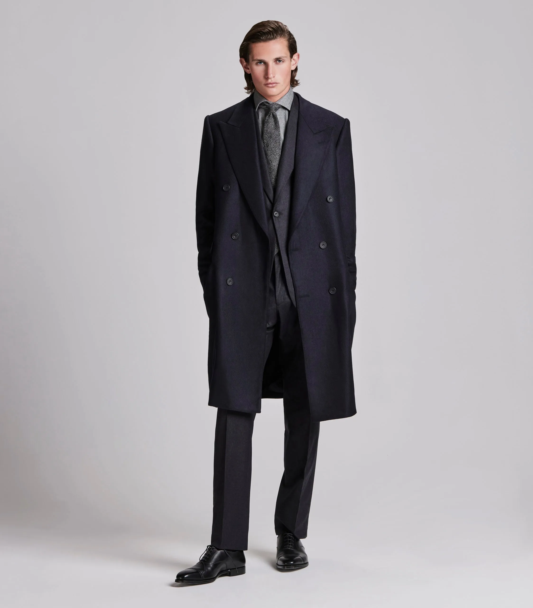 Navy Loro Piana Cashmere Overcoat