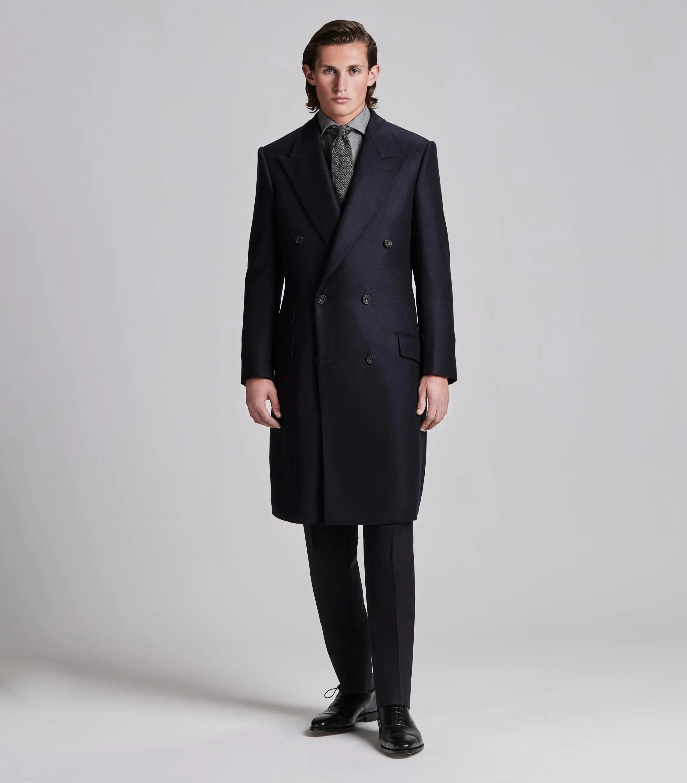 Navy Loro Piana Cashmere Overcoat