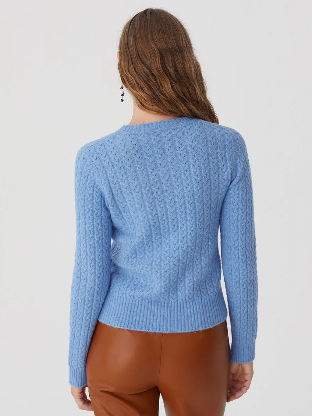 Nice Things Cable Sweater Sky Blue