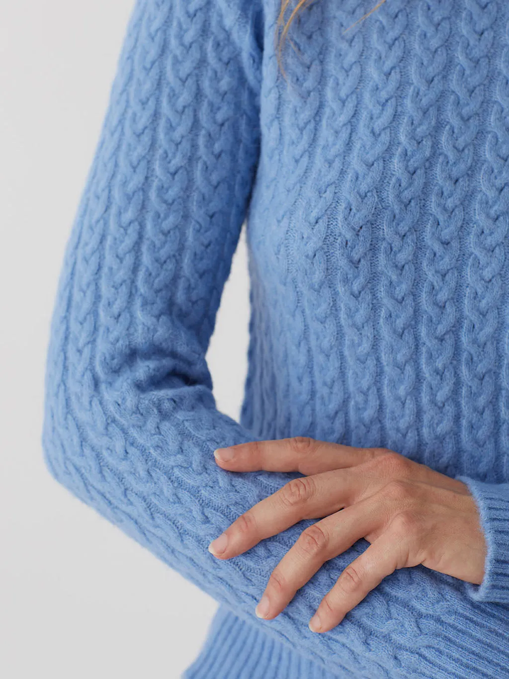 Nice Things Cable Sweater Sky Blue