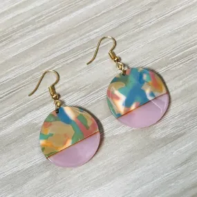 Pink Circle  Acrylic Earring