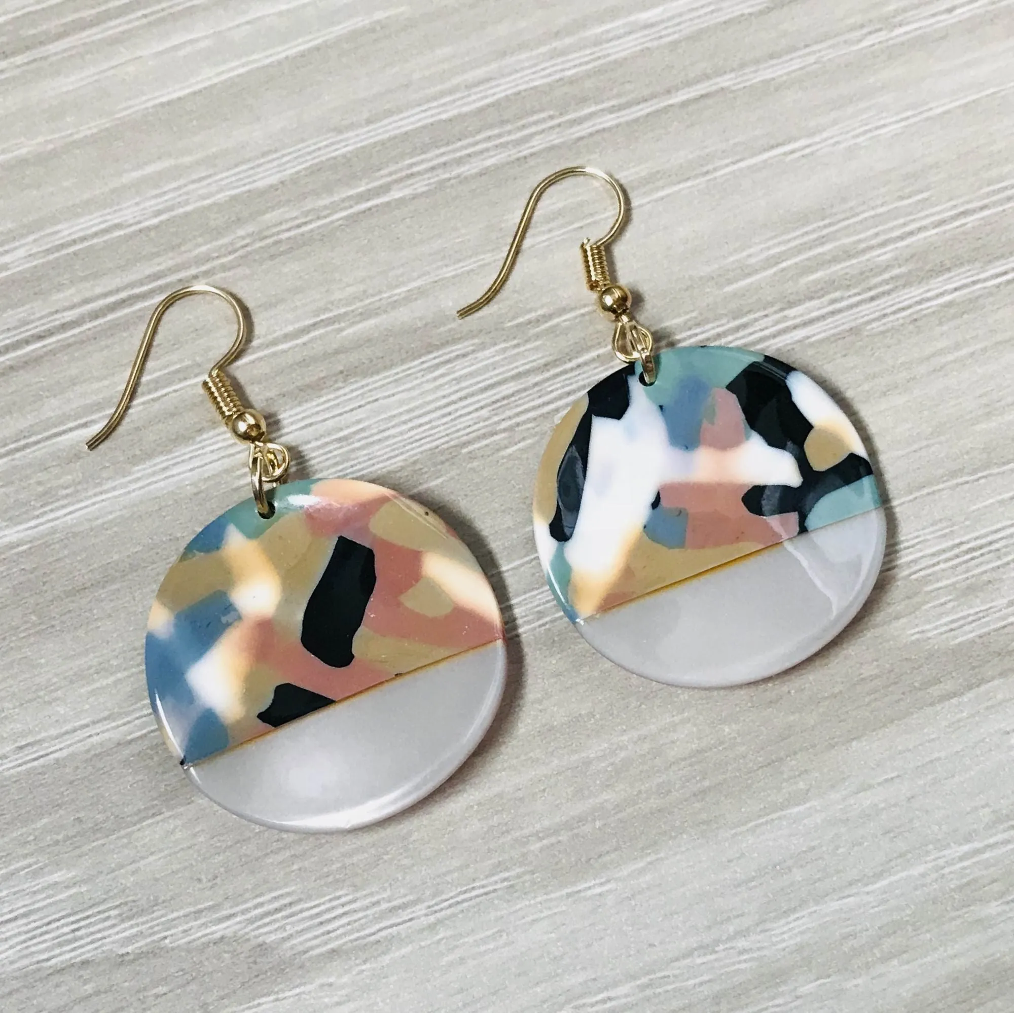 Pink Circle  Acrylic Earring