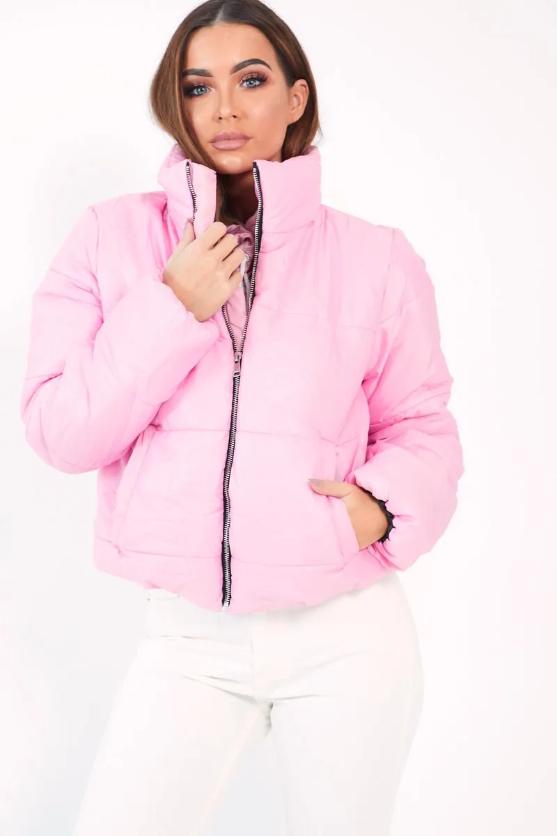 Pink Puffer Coat - Alyssa