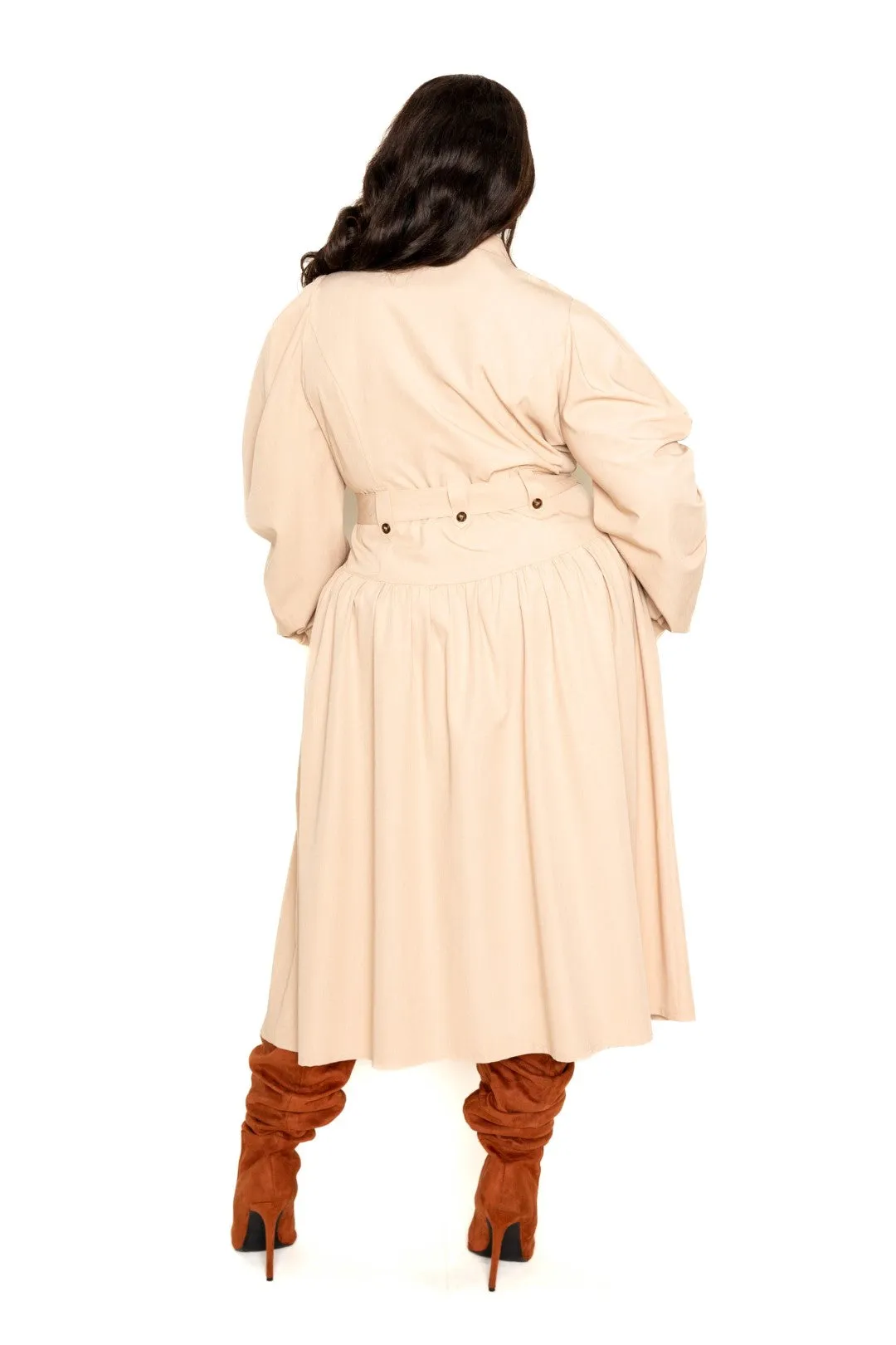 Puff Sleeve Trench Jacket Dress (2 Colors)