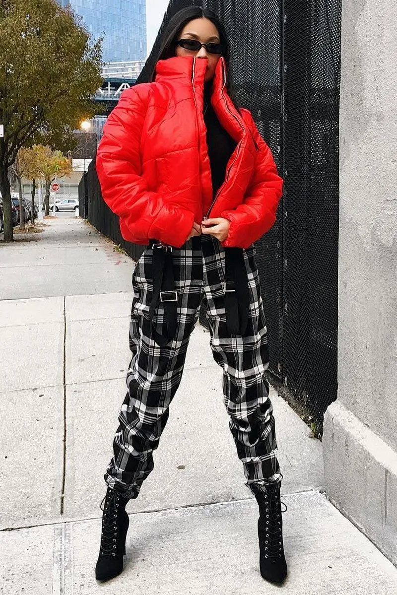 Red Puffer Coat - Alyssa