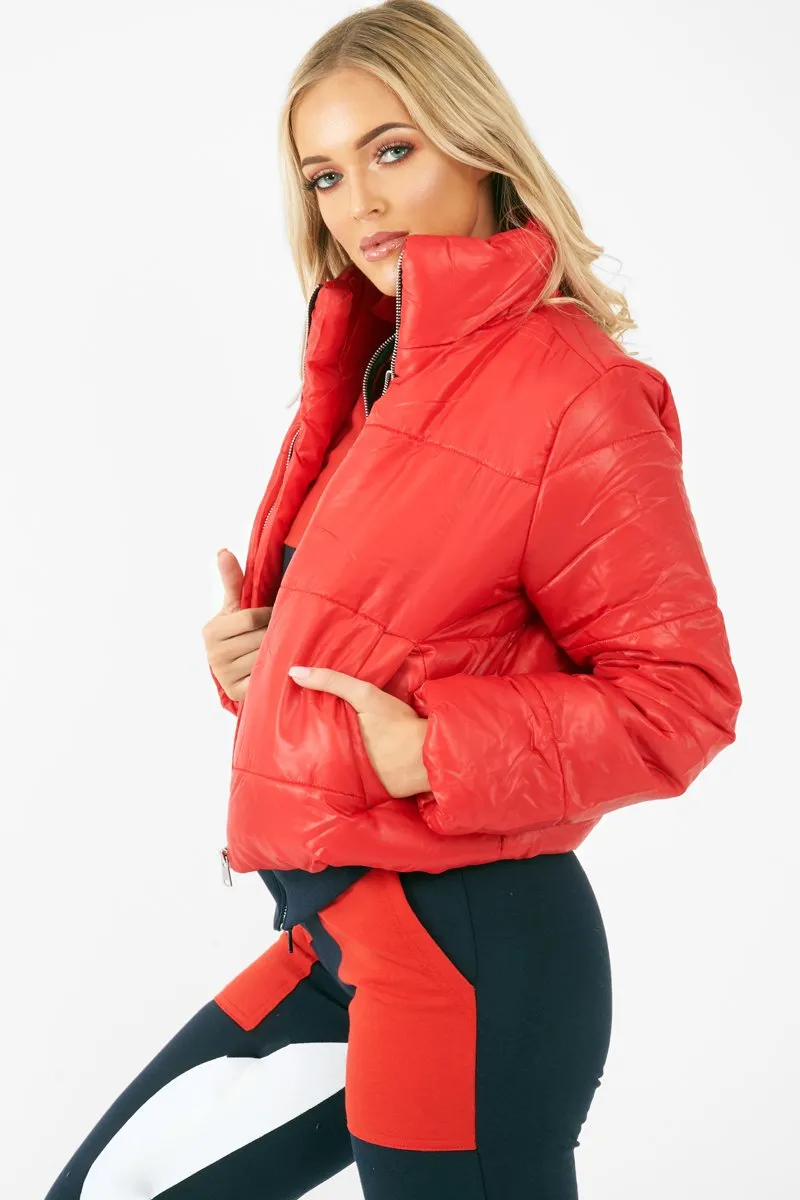 Red Puffer Coat - Alyssa