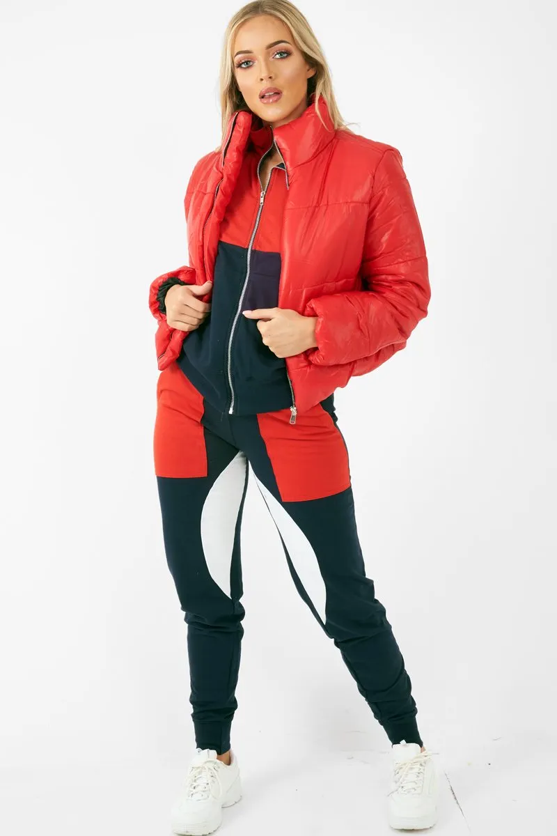 Red Puffer Coat - Alyssa