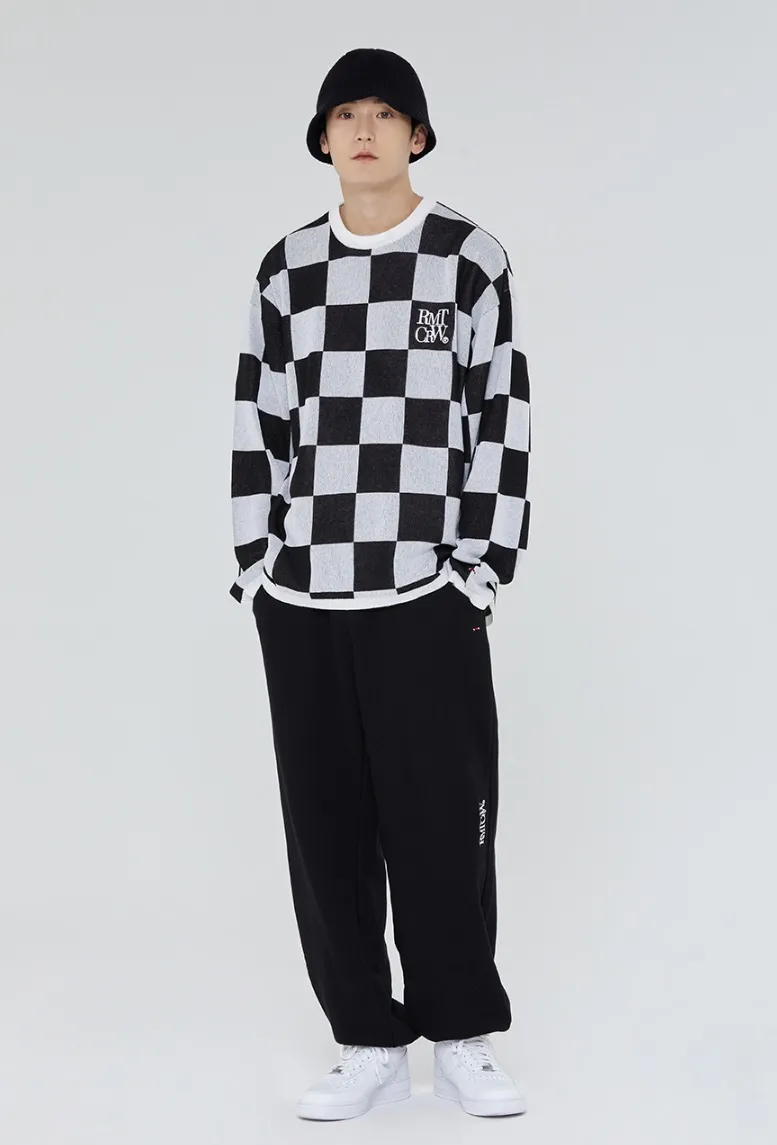 ROMANTIC CROWN  |[ROMANTIC CROWN]★CHECKER BOARD KNIT TOP