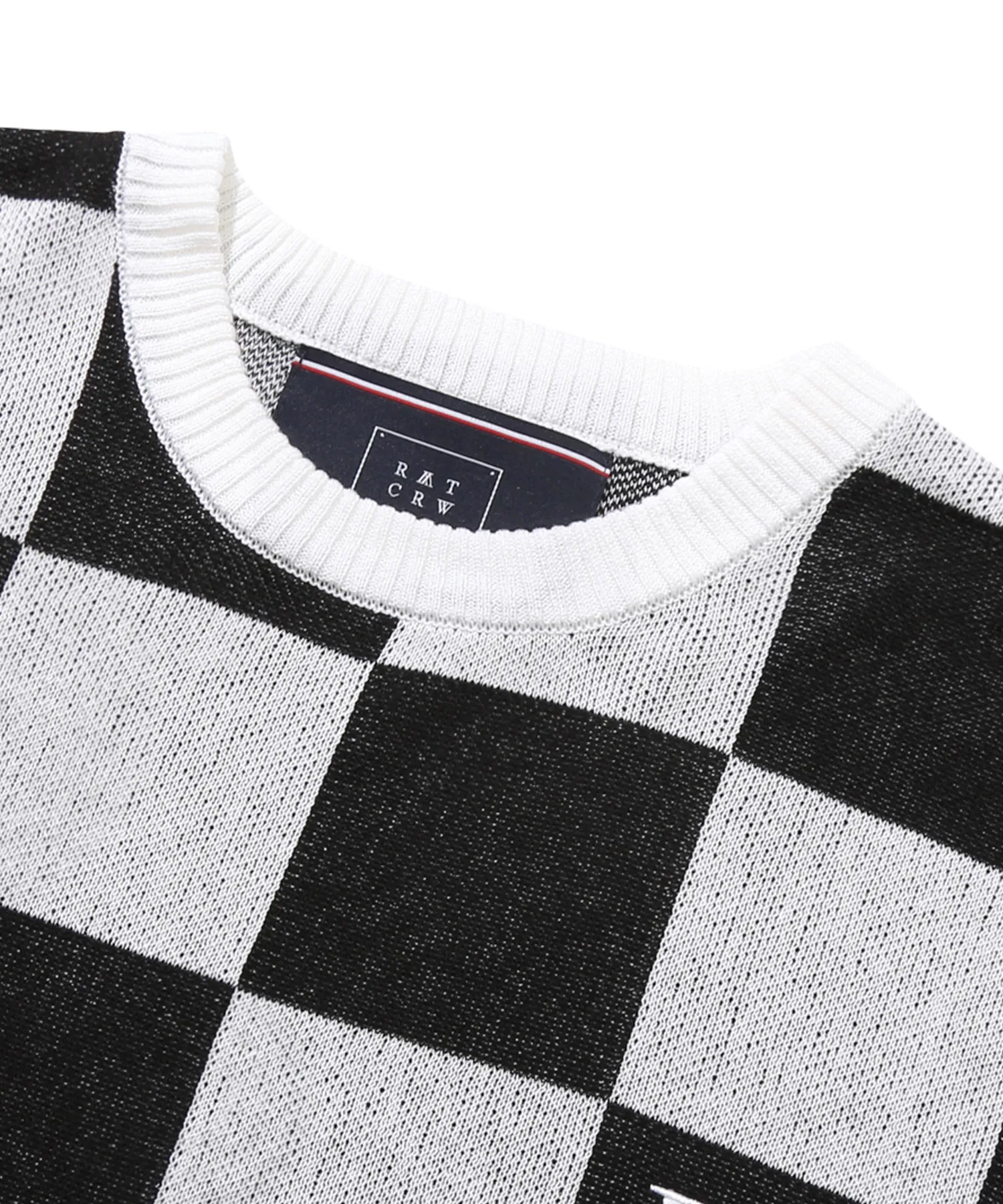 ROMANTIC CROWN  |[ROMANTIC CROWN]★CHECKER BOARD KNIT TOP