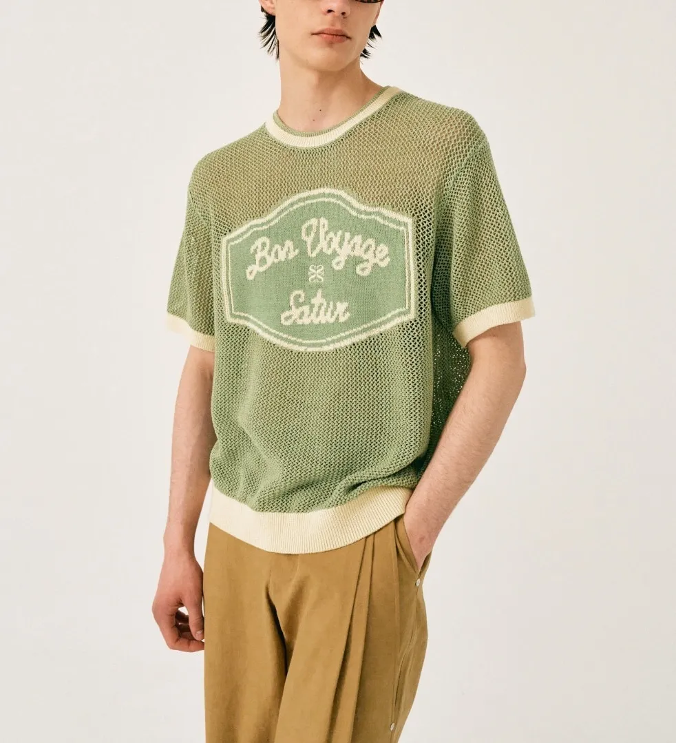 SATUR  |Street Style Short Sleeves Logo Skater Style Sweaters