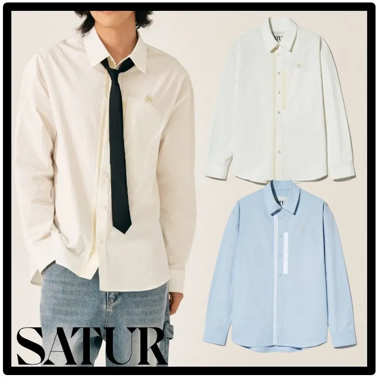 SATUR  |Unisex Street Style Logo Shirts