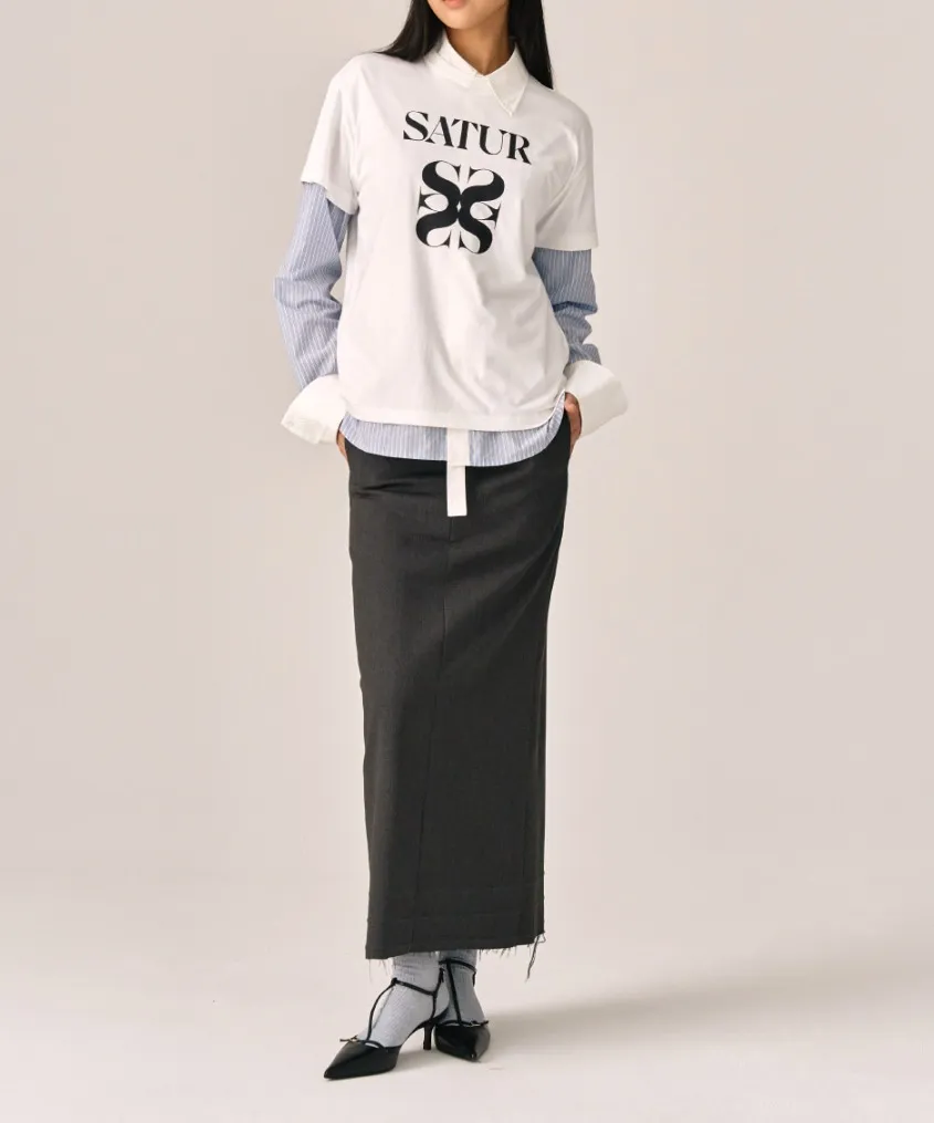 SATUR  |Unisex Street Style Logo T-Shirts