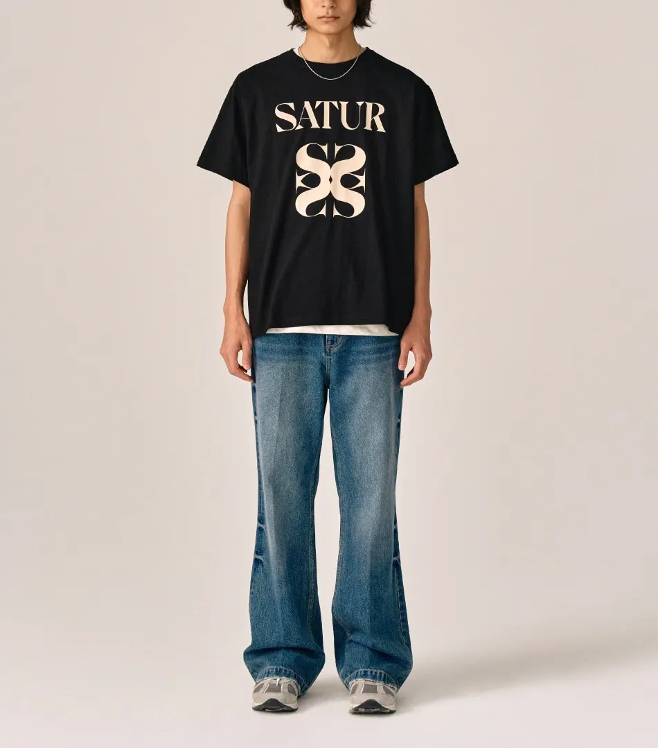 SATUR  |Unisex Street Style Logo T-Shirts