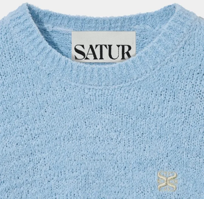 SATUR  |Unisex Street Style Long Sleeves Plain Logo Sweaters