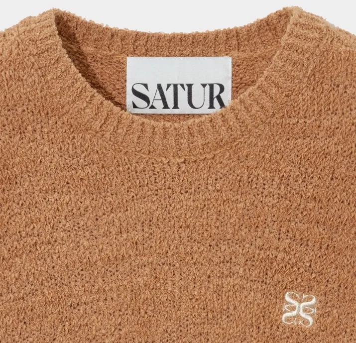 SATUR  |Unisex Street Style Long Sleeves Plain Logo Sweaters